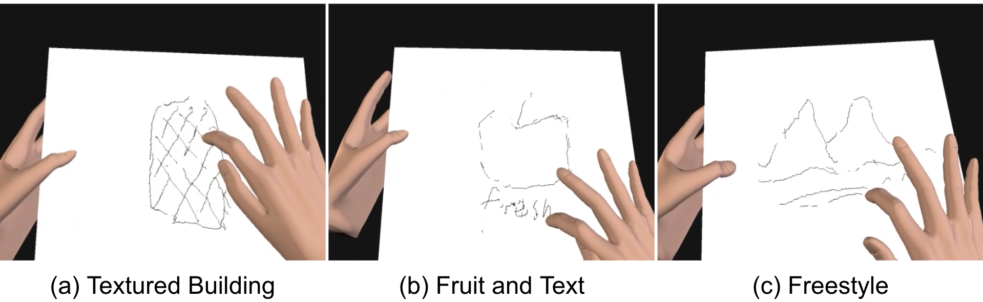 Sketching task screenshots